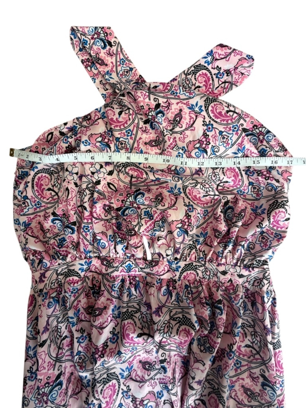 Outerknown Bailey Cross Halter Pink Floral Cut-Out Tiered Maxi Dress - Picture 8 of 10